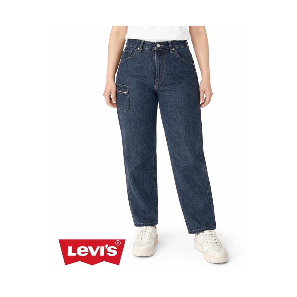 Levis Jeans Womens Size 16M Utility Cargo Jeans Dark Wash Carpenter Vintage Y2K